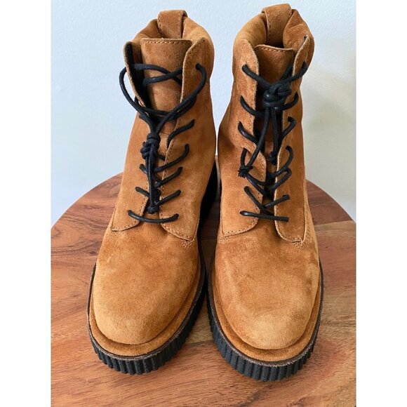Rag & Bone Sloane Boots Women’s 37.5 Suede Combat in Cinnamon - Picture 7 of 9